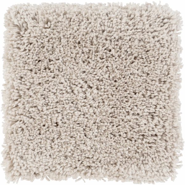 Tingly Solid Beige Shag Rug For Sale - Image 5