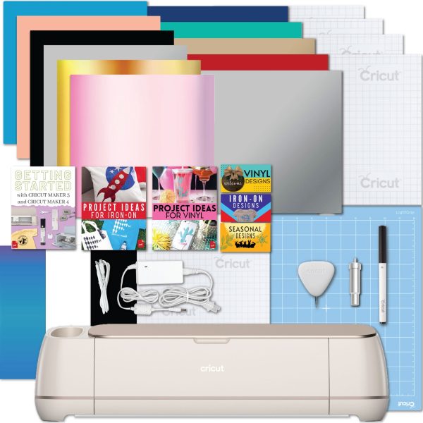 Cricut Maker 4 Cutting Machine with Vinyl and Iron-On Sheets Bundle Sale
