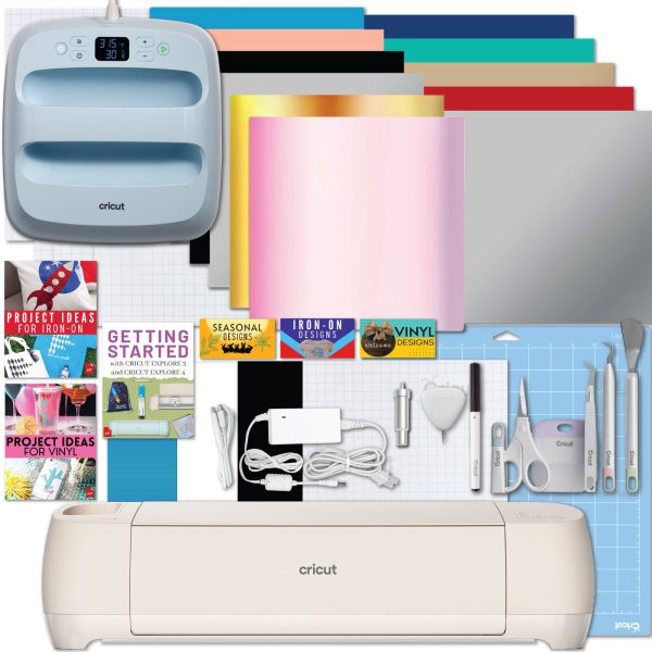Cricut Explore 4 Cutting Machine with EasyPress 3 Heat Press and Materials Bundle Discount