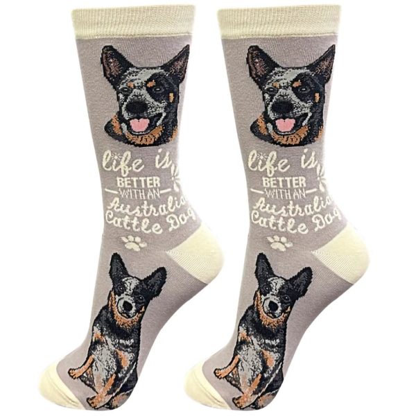 Life Is Better : Crew Socks - Australian Cattle Dog on Sale